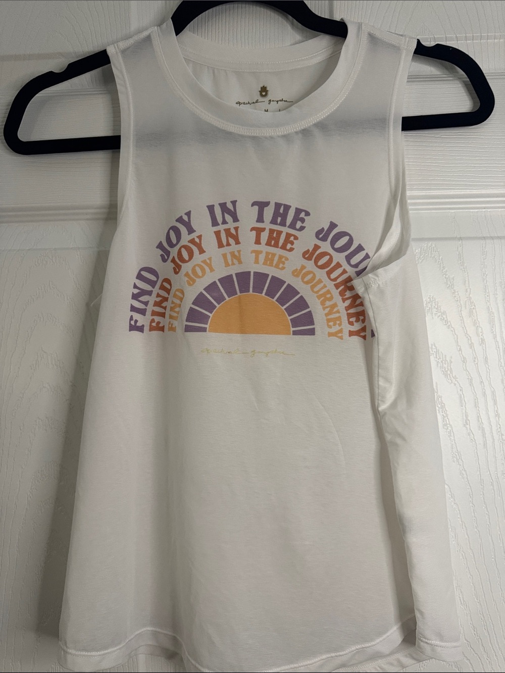 Spiritual Gangster Cream Tank with Purple & Gold Sunrise Graphic